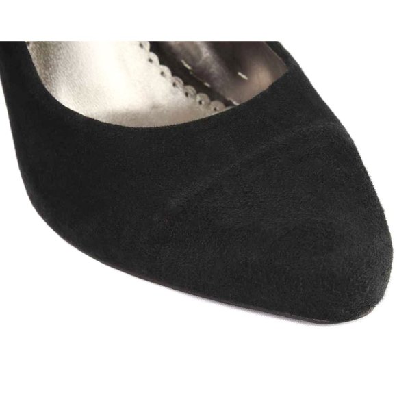 MARTINEZ VALERO Black Suede Almond Toe Heel Pumps - Picture 6 of 8